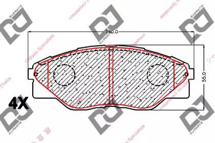 Комплект тормозных колодок BP2136 DJ PARTS